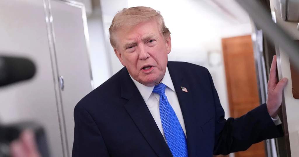 US President Donald Trump speaking to reporters at the White House regarding the ongoing diplomatic tensions and military standoff involving Iran.