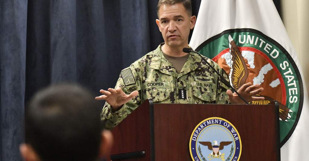 US Navy Admiral Brad Cooper arriving in Saudi Arabia for high-level military strategy discussions regarding the escalating Houthi offensive in the Red Sea.